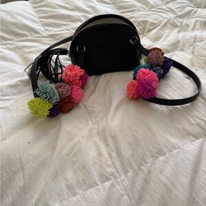 Loeffler randall new Black Pom-Pom Embellished Women's Bag